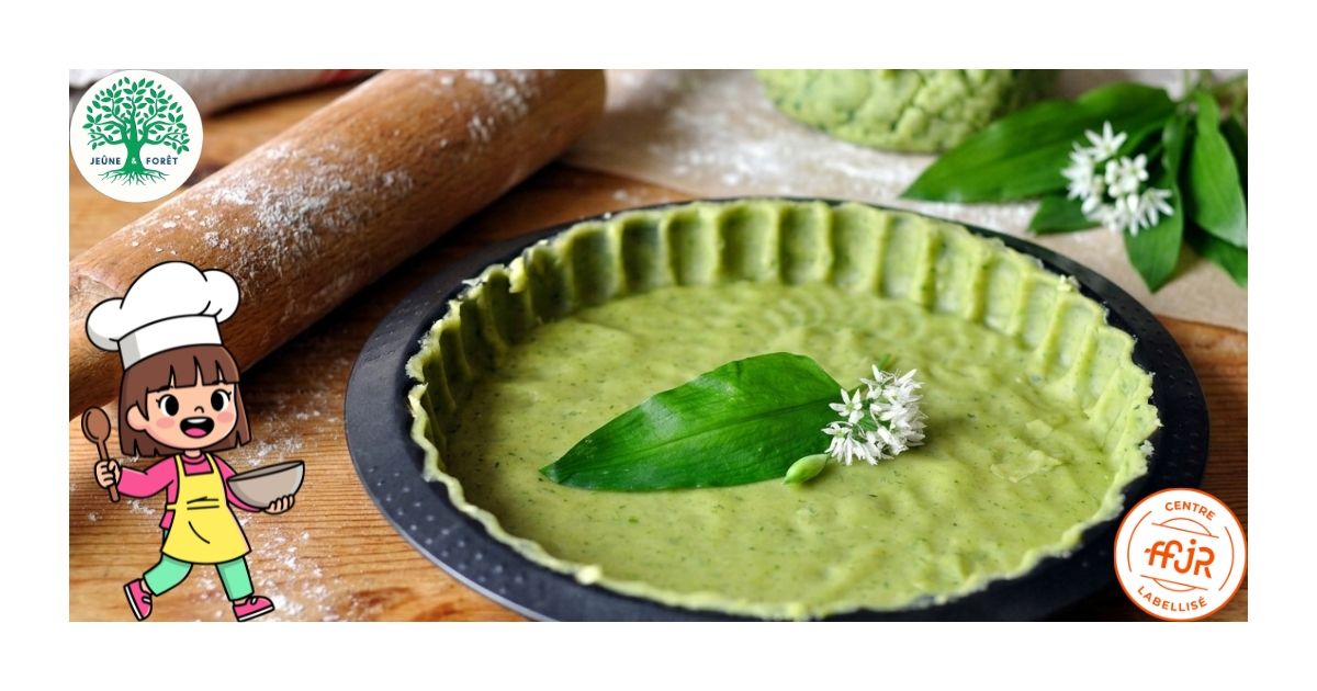 Pâte à tarte à l’ail des ours - Les recettes Jeûne & Forêt - Randonnée bien être Santé Énergie AMJ FFJR Hauts de France