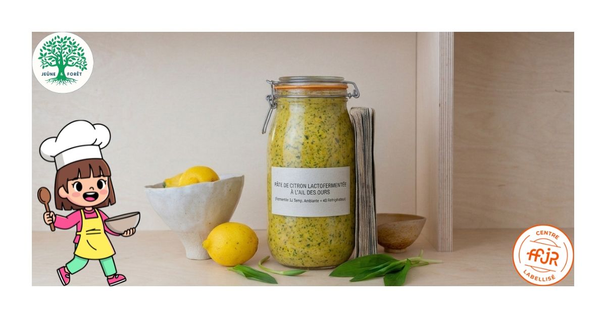 Pâte de citron lactofermentée à l’ail des ours - Les recettes Jeûne & Forêt - Randonnée bien être Santé Énergie AMJ FFJR Hauts de France