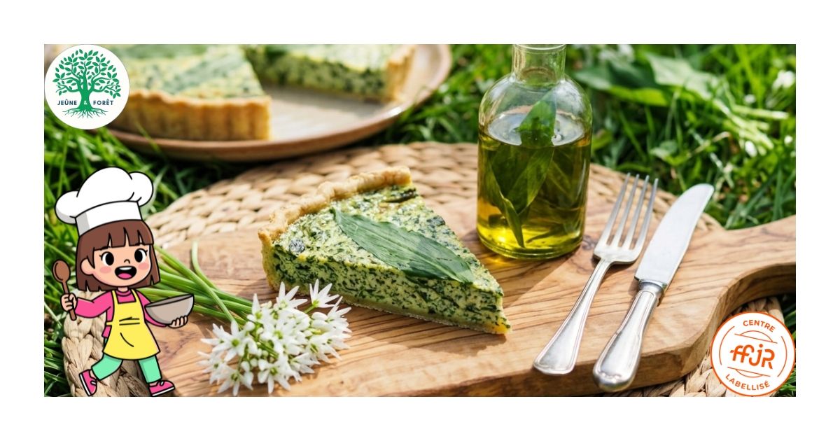 Tarte à l’ail des Ours - Les recettes Jeûne & Forêt - Randonnée bien être Santé Énergie AMJ FFJR Hauts de France