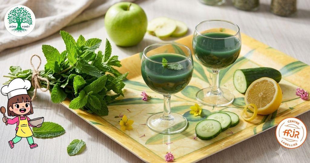Jus vert à la spiruline - Jeûne & Forêt - Randonnée bien être Santé Énergie