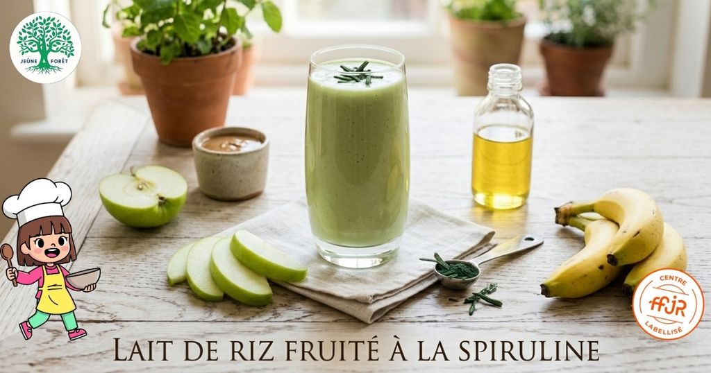 Lait de riz fruité à la spiruline - Jeûne & Forêt - Randonnée bien être Santé Énergie