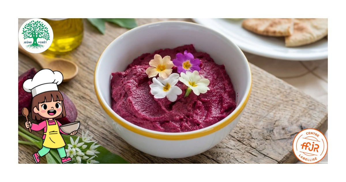 houmous betterave - Les recettes de la maison des Mésanges - Jeûne & Forêt - Randonnée bien être Santé Énergie