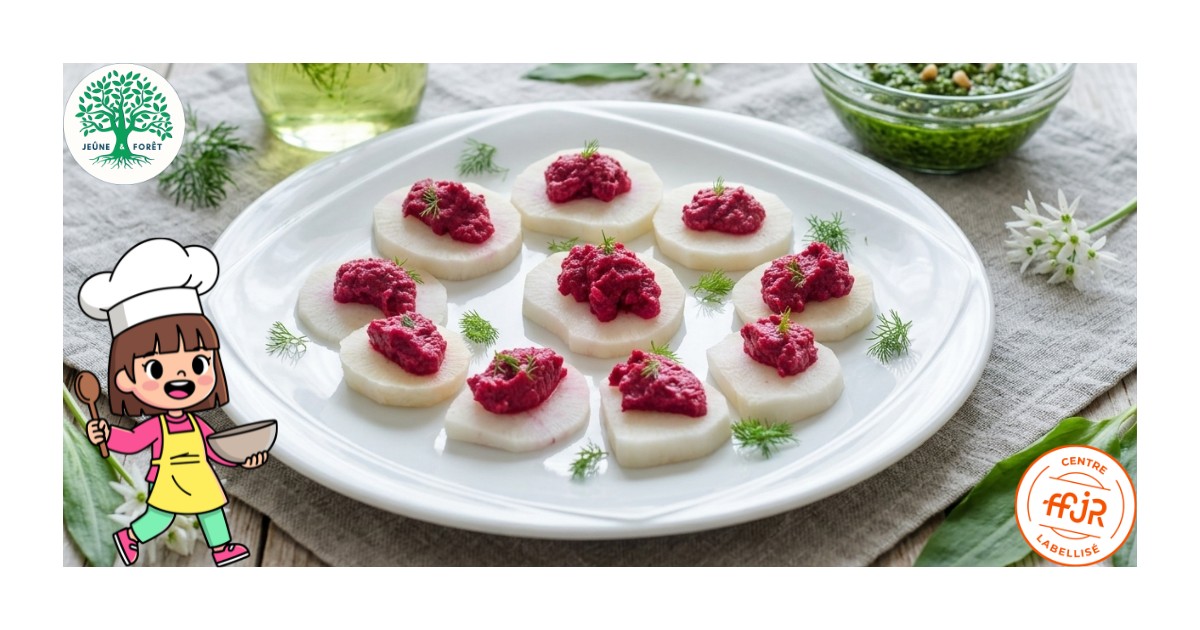 radis noir houmous betterave - Les recettes de la maison des Mésanges - Jeûne & Forêt - Randonnée bien être Santé Énergie