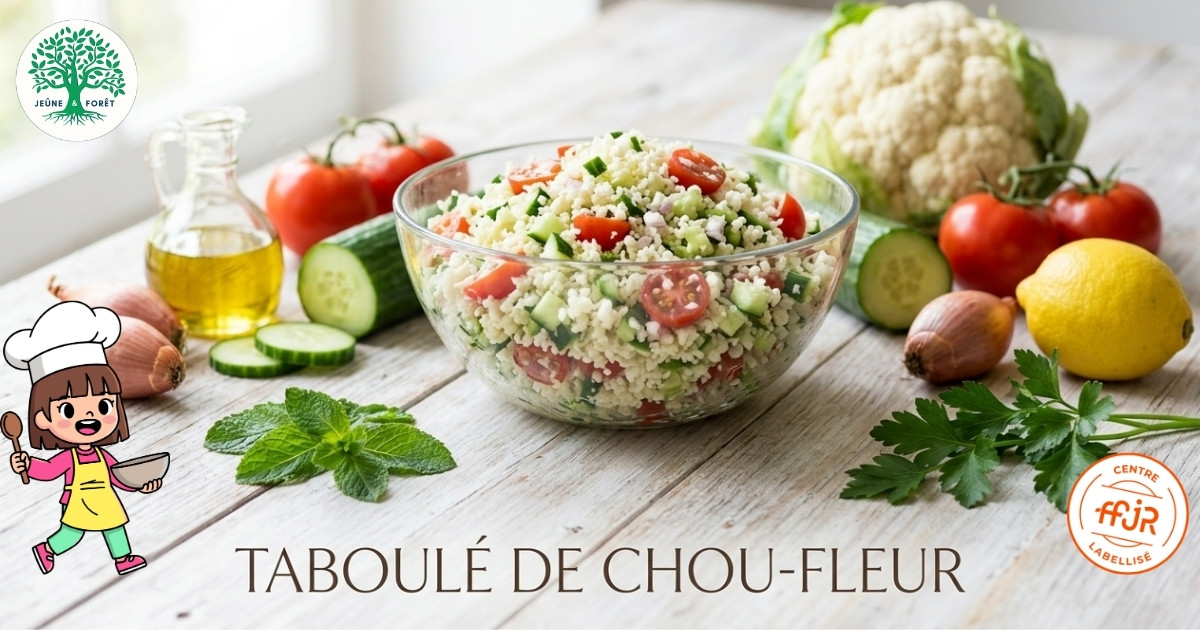 Taboulé de chou-fleur - Les recettes de la maison des Mésanges - Jeûne & Forêt - Randonnée bien être Santé Énergie