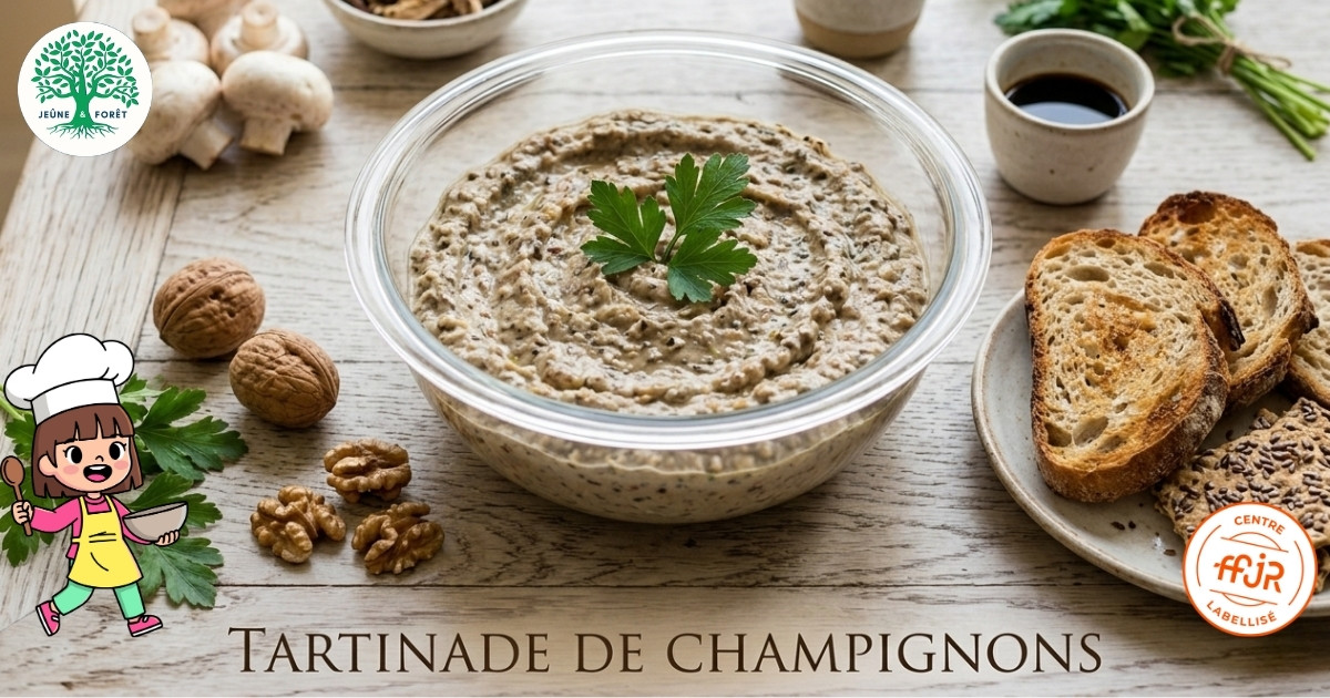 Tartinade de champignons - Les recettes de la maison des Mésanges - Jeûne & Forêt - Randonnée bien être Santé Énergie